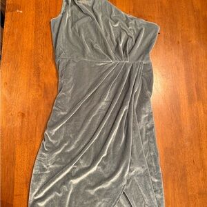 Baltic Born Silver One Shoulder Ruched Cocktail Dress
